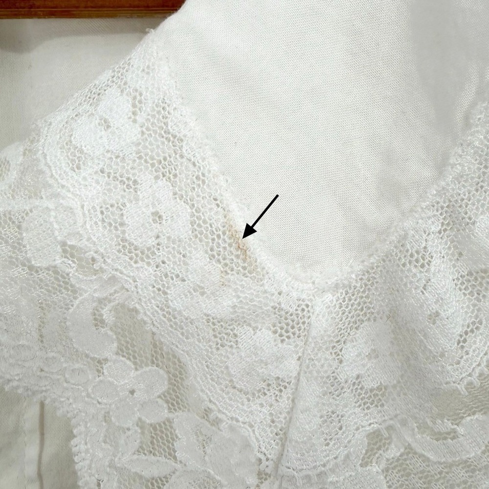 Reformation Kairos Lace Trim Dress Size 12 Collar Pintuck Cottagecore Coquette - Picture 14 of 14